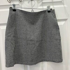 SHEIN Black & White Houndstooth A-Line Skirt